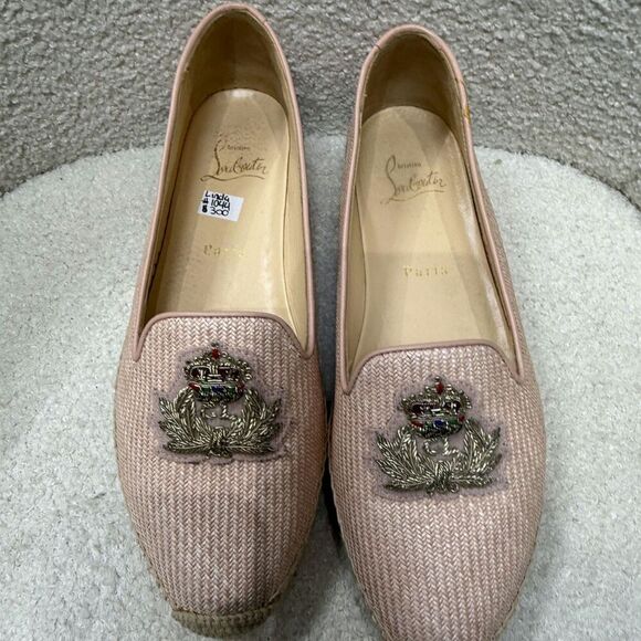 Christian Loubitons Espadrilles Color Begie Size 38 - Picture 3 of 5